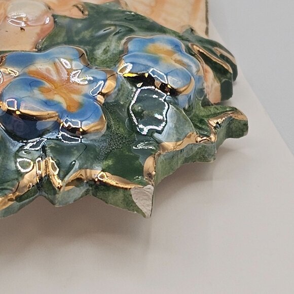 VTG Brooch Handpainted Ceramic Floral Basket Cottage Granny Core Boho Summer Pin - Picture 7 of 15